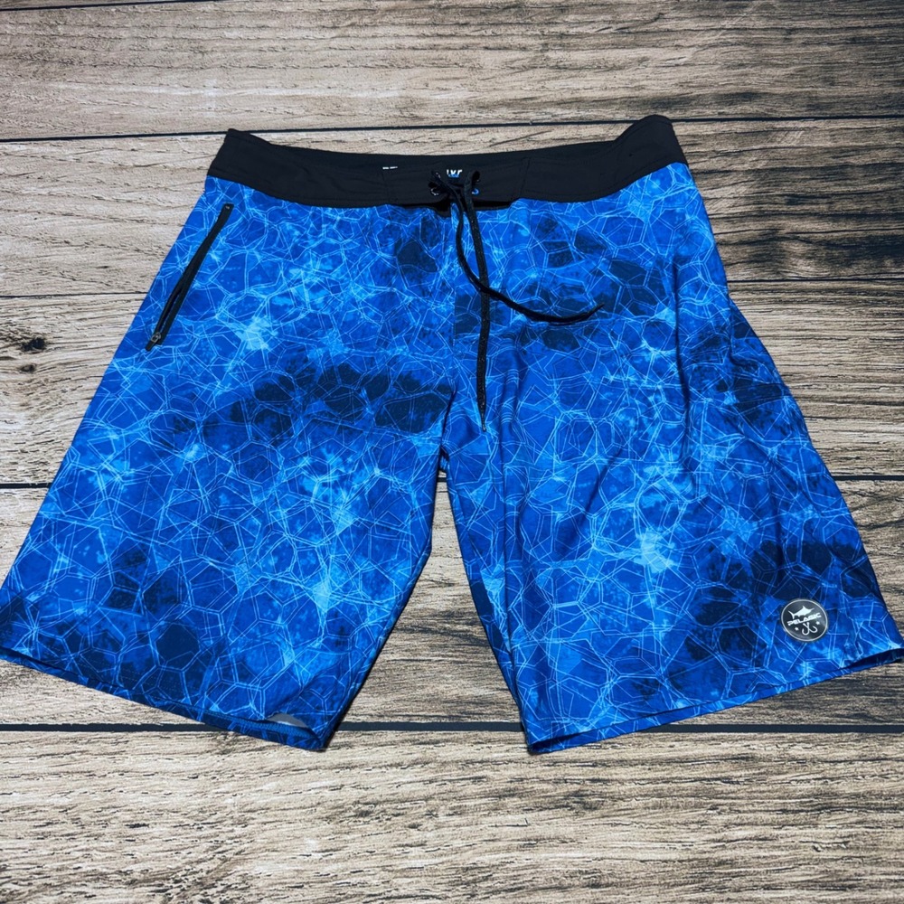 Pelagic Hydro-Lite Board Shorts Men 38 Blue Fishing Performance Swim Trunks